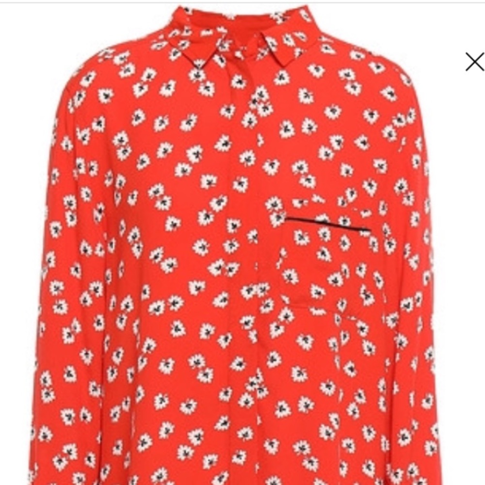 NWT Ganni ❤️ floral print crepe shirt NWT $145 - Picture 3 of 5